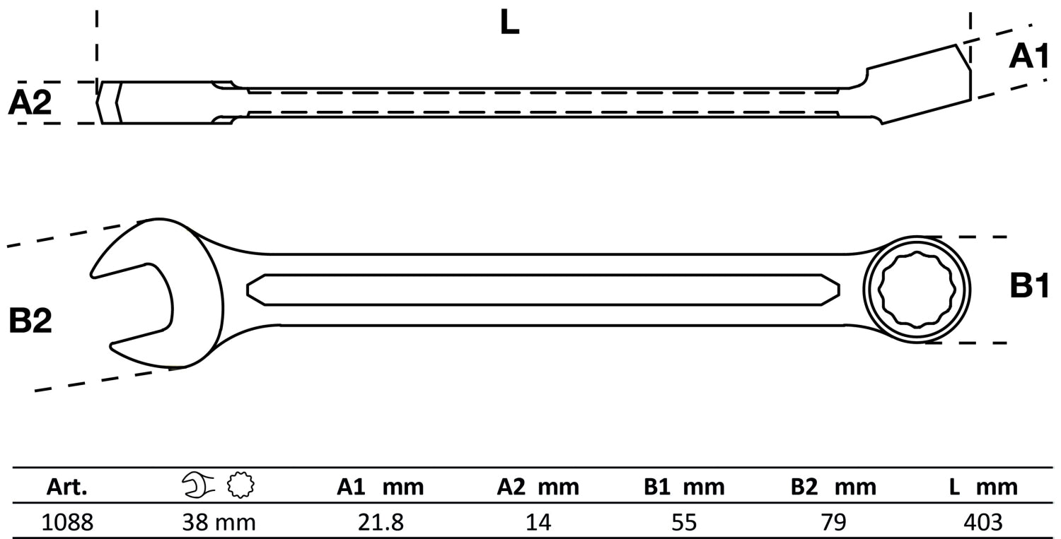 BGS 1088 Ringmaulschlüssel SW 38mm metrisch kalt geschmiedet