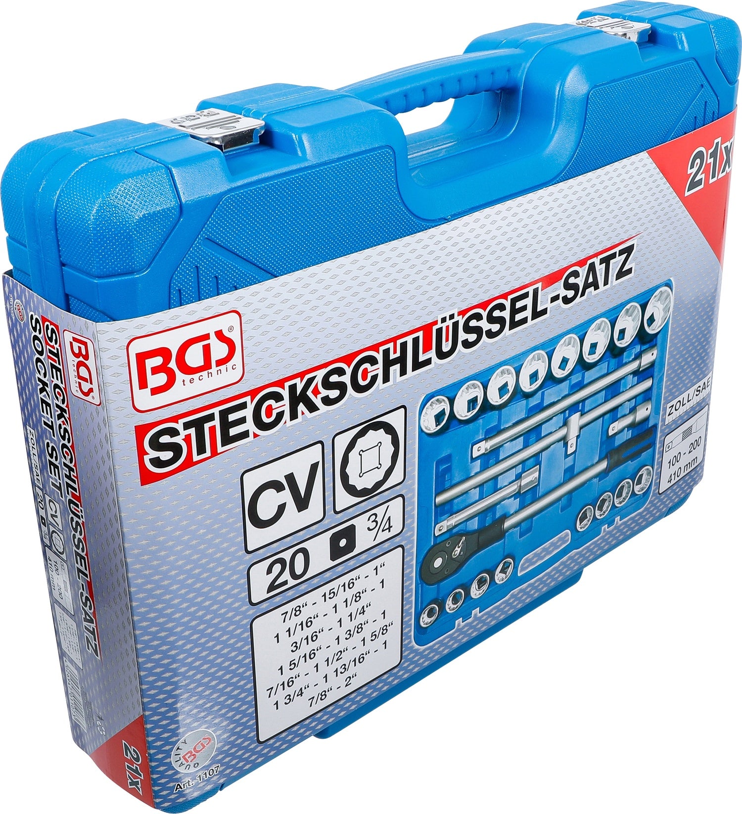 BGS 1107 ZOLL Satz Steckschlüssel Antrieb 20mm (3/4") 21 teilig