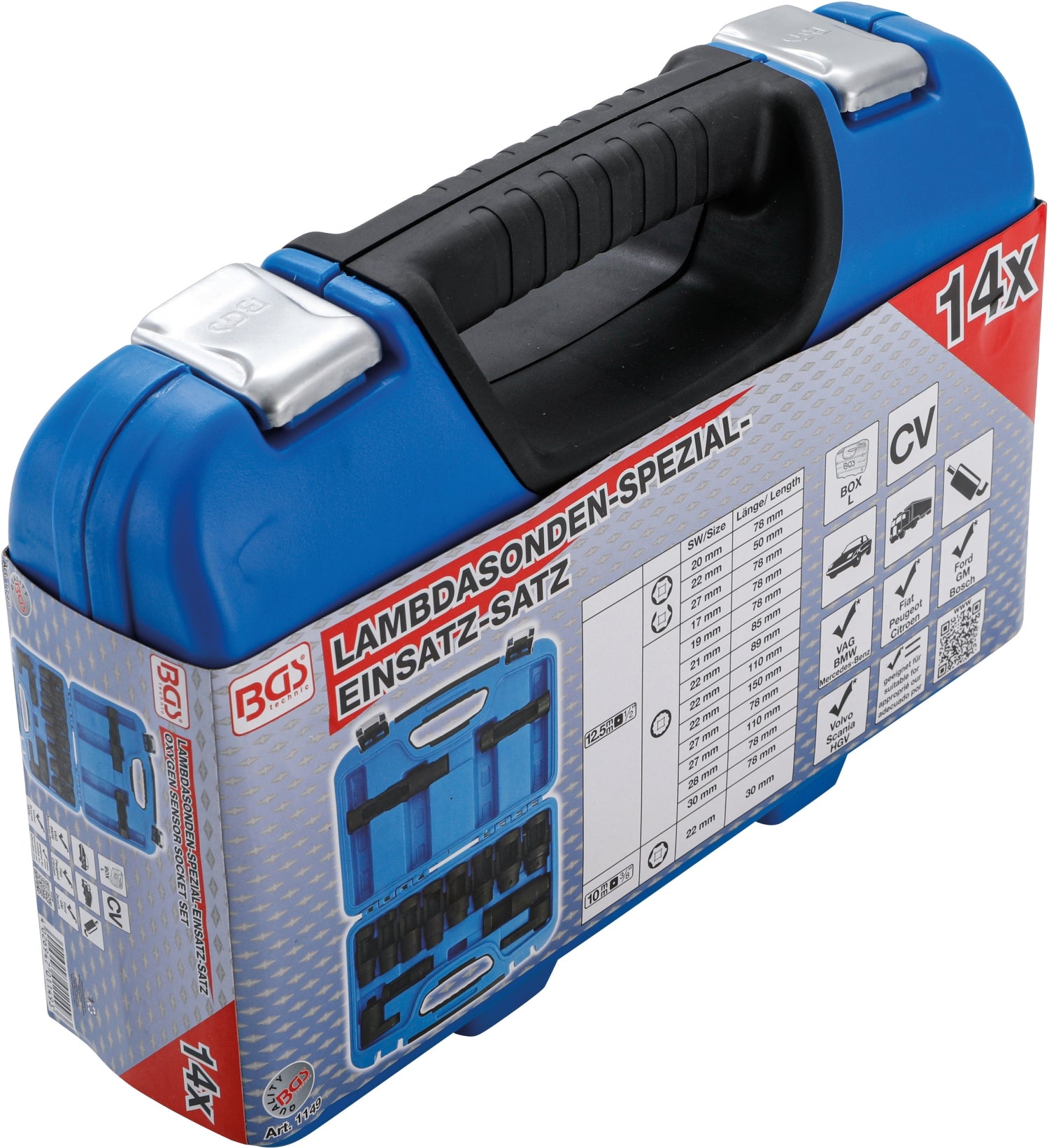 BGS 1149 Satz Spezial Einsätze für Lambdasonden 14 teilig