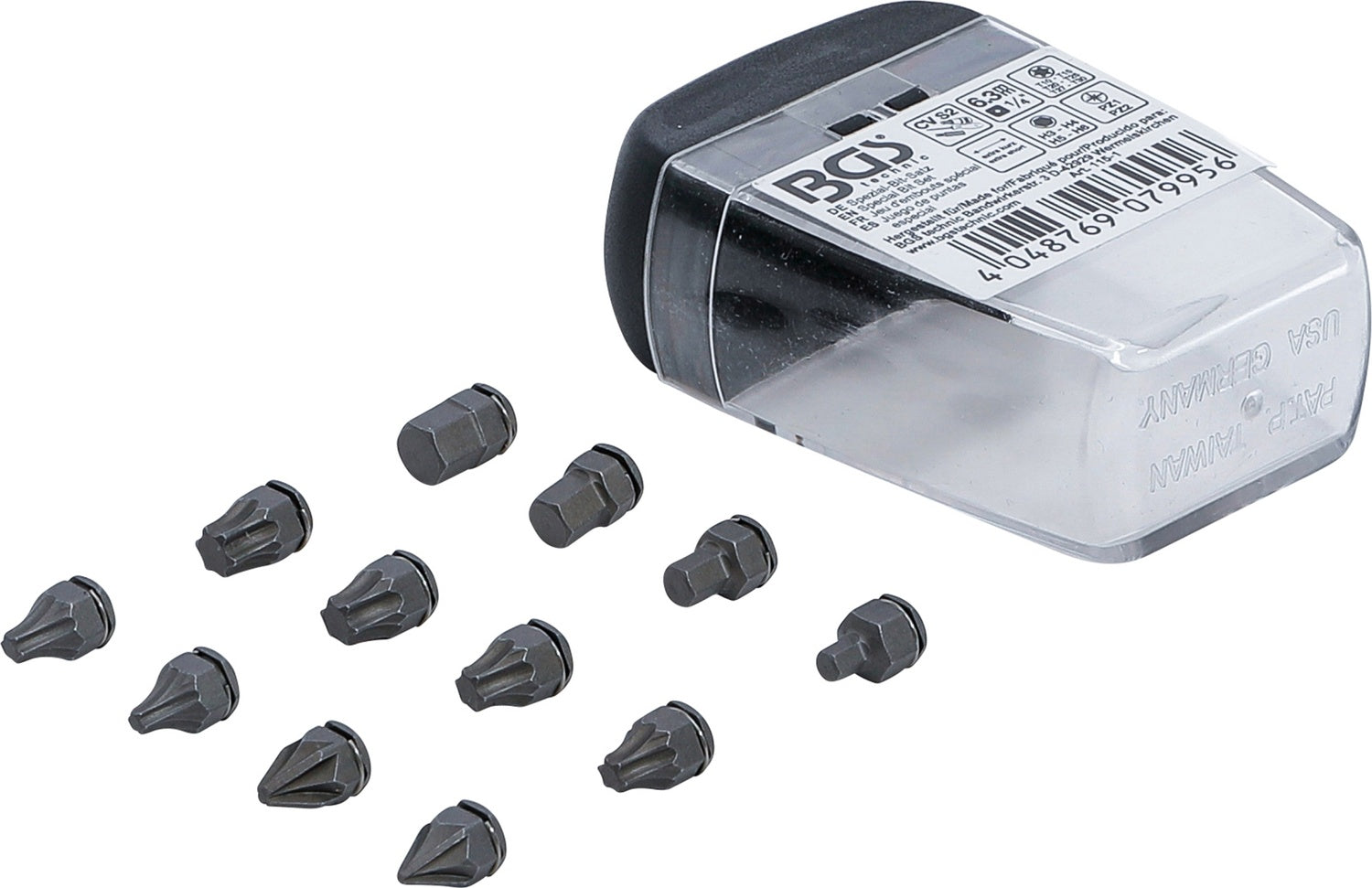 BGS 115-1 12 x Spezial Bit-Satz Antrieb Innensechskant 6,3mm (1/4") für Artikel 115 Erweiterung