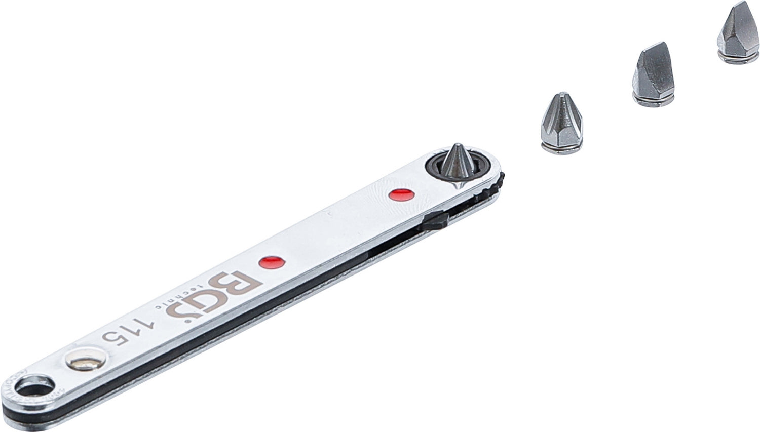 BGS 115 Spezial Bitknarre ultra dünn Abtrieb Innensechskant 6,3mm (1/4") inkl. 4 Spezialbits