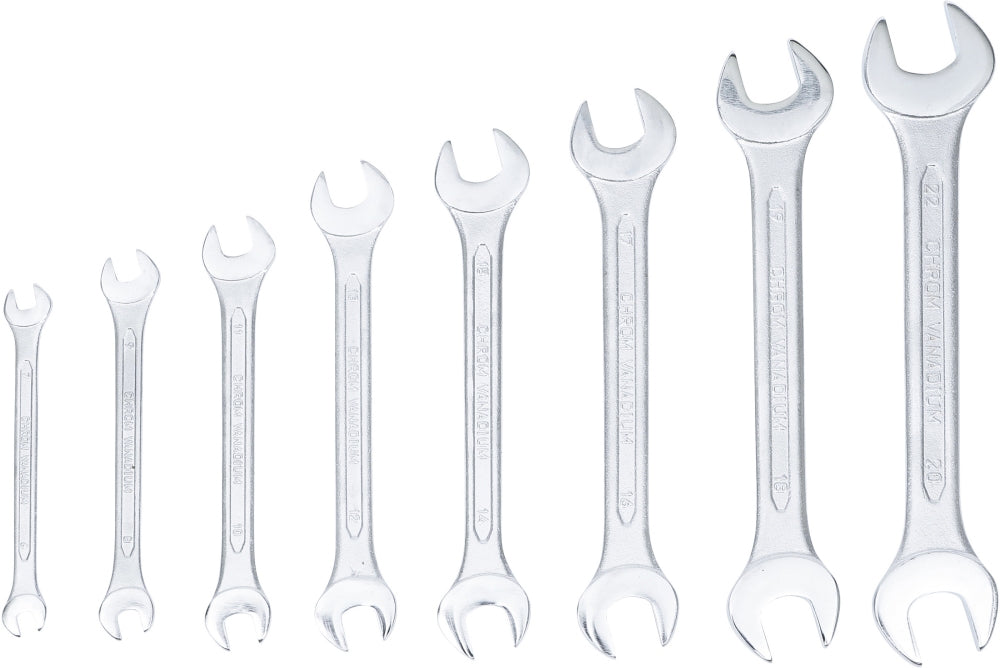 BGS 1182 Satz Doppelmaulschlüssel SW 6x7 - 20x22mm metrisch warm geschmiedet 8 teilig