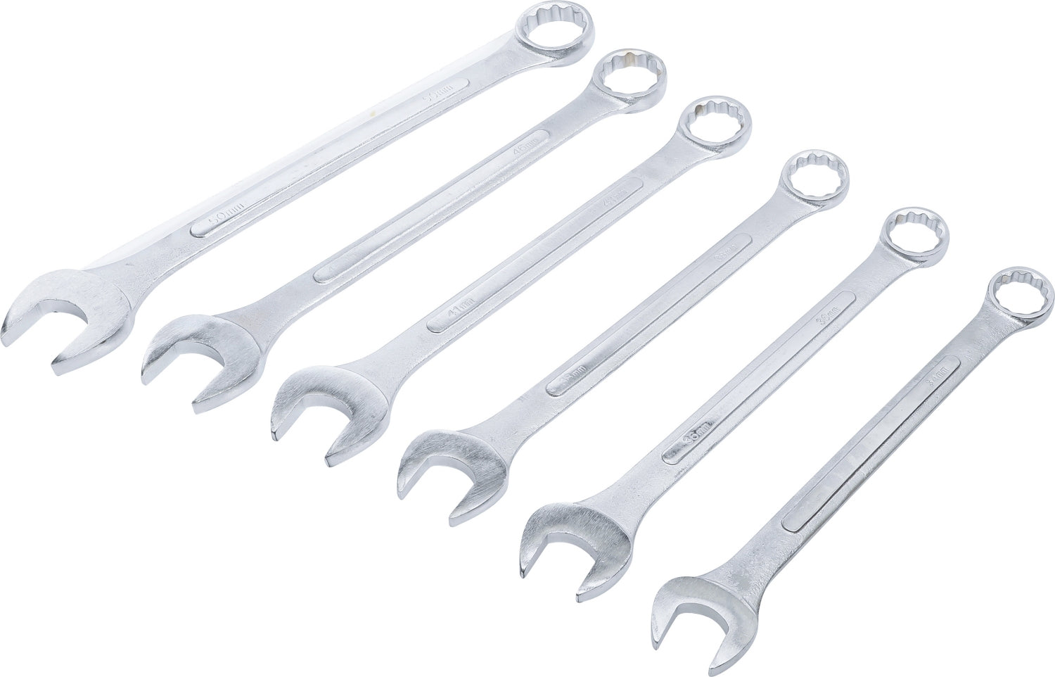 BGS DIY 1185 Satz XXL Ring-Maulschlüssel / Gabel-Ringschlüssel 34-50 mm mit Tasche