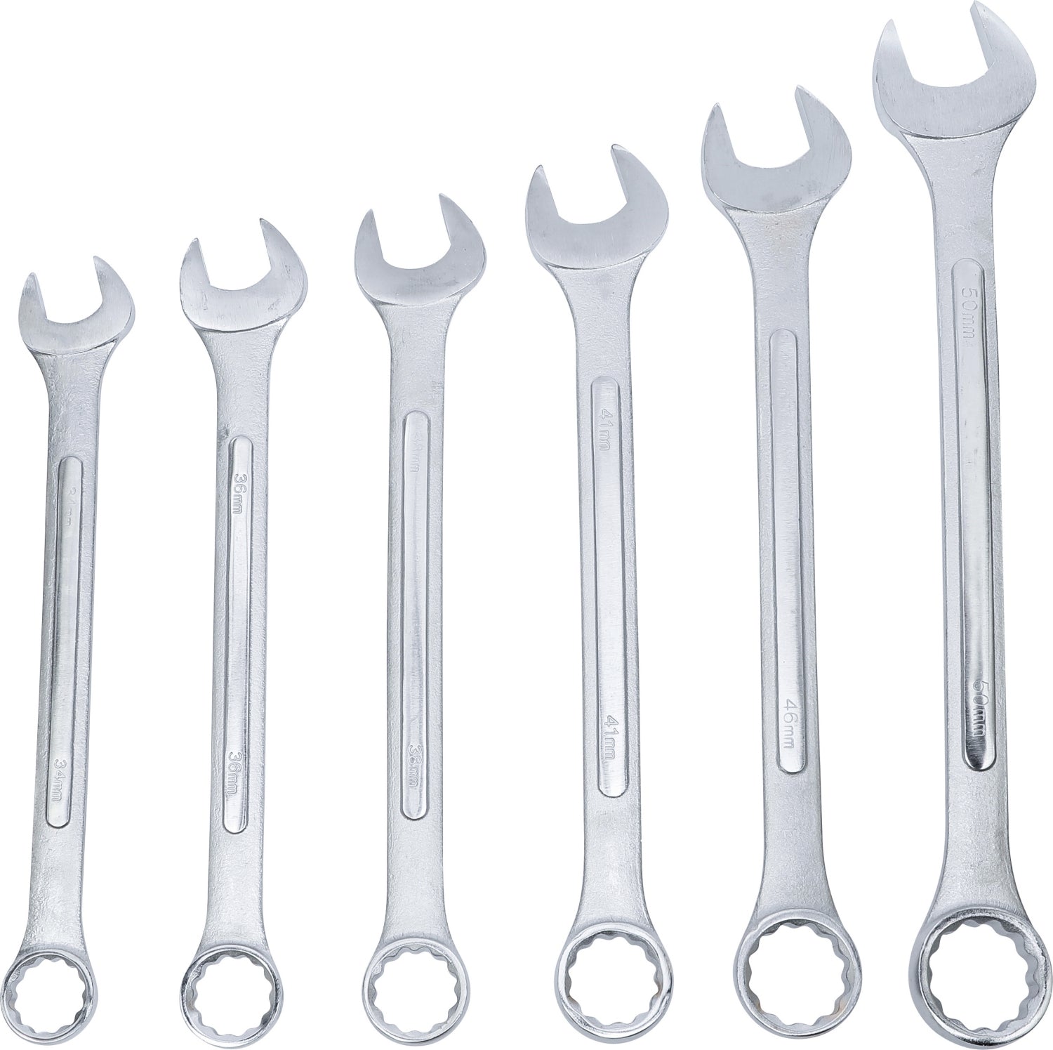 BGS DIY 1185 Satz XXL Ring-Maulschlüssel / Gabel-Ringschlüssel 34-50 mm mit Tasche