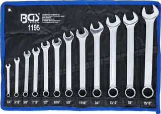 BGS 1195 ZOLL Satz Ringmaulschlüssel SW 1/4" - 15/16" 12 teilig