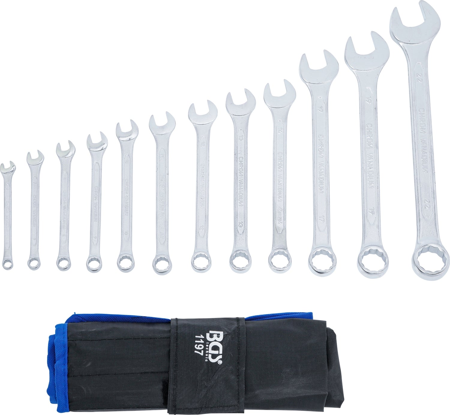 BGS 1197 Satz Ringmaulschlüssel 6-22mm metrisch 12 teilig mit Tasche