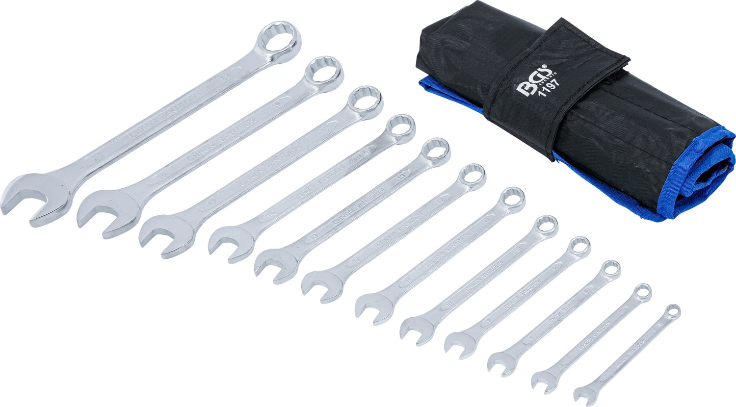 BGS 1197 Satz Ringmaulschlüssel 6-22mm metrisch 12 teilig mit Tasche