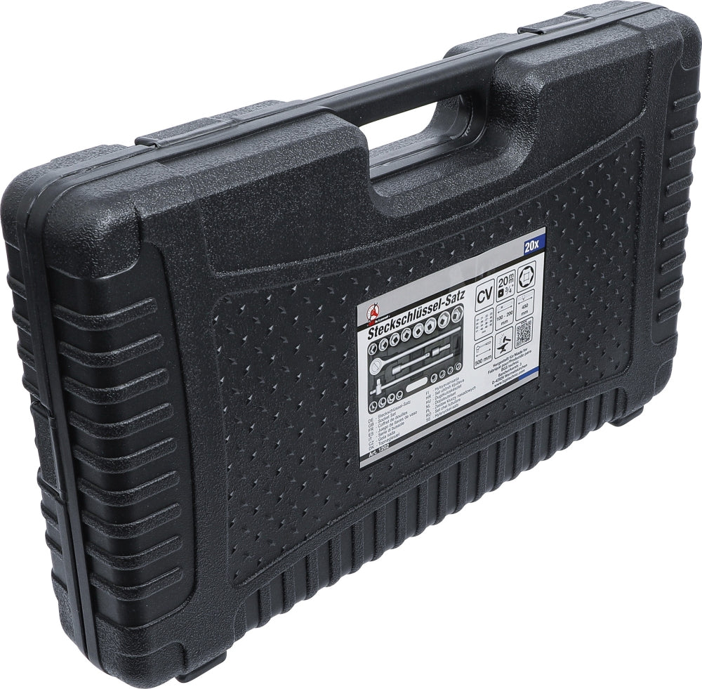 BGS DIY 1202 Satz Steckschlüssel Sechskant Antrieb 20mm (3/4") SW 19 - 50mm 20 teilig