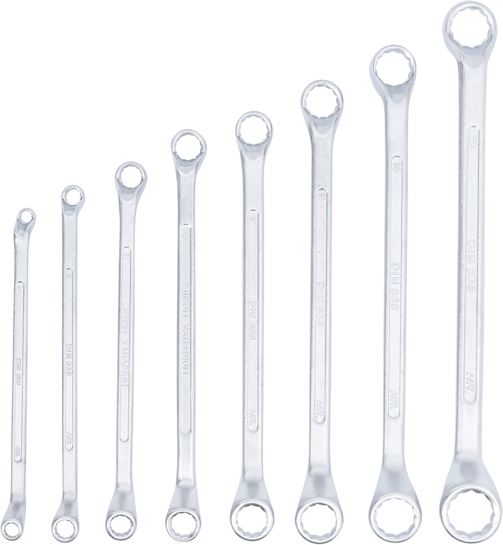 BGS 1209 Satz Doppelringschlüssel gekröpft SW 6 x 7 - 20 x 22mm metrisch 8 teilig warm geschmiedet