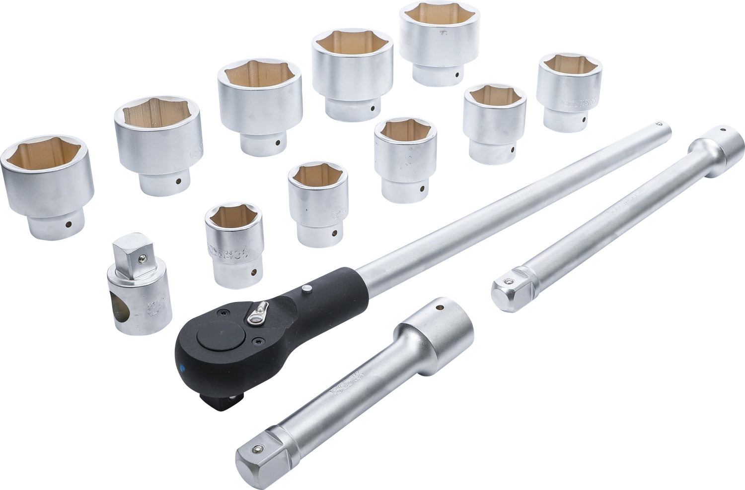 BGS 1210 Satz Steckschlüssel Antrieb 25mm (1") 36mm - 80mm speziell Landwirtschaft Schwerlastverkehr