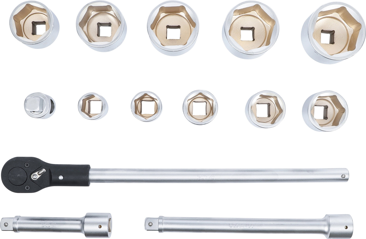 BGS 1210 Satz Steckschlüssel Antrieb 25mm (1") 36mm - 80mm speziell Landwirtschaft Schwerlastverkehr