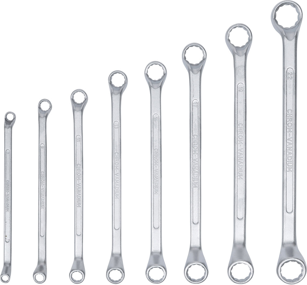 BGS 1213 Satz Doppelringschlüssel gekröpft SW 6 x 7 - 20 x 22mm metrisch 8 teilig warm geschmiedet