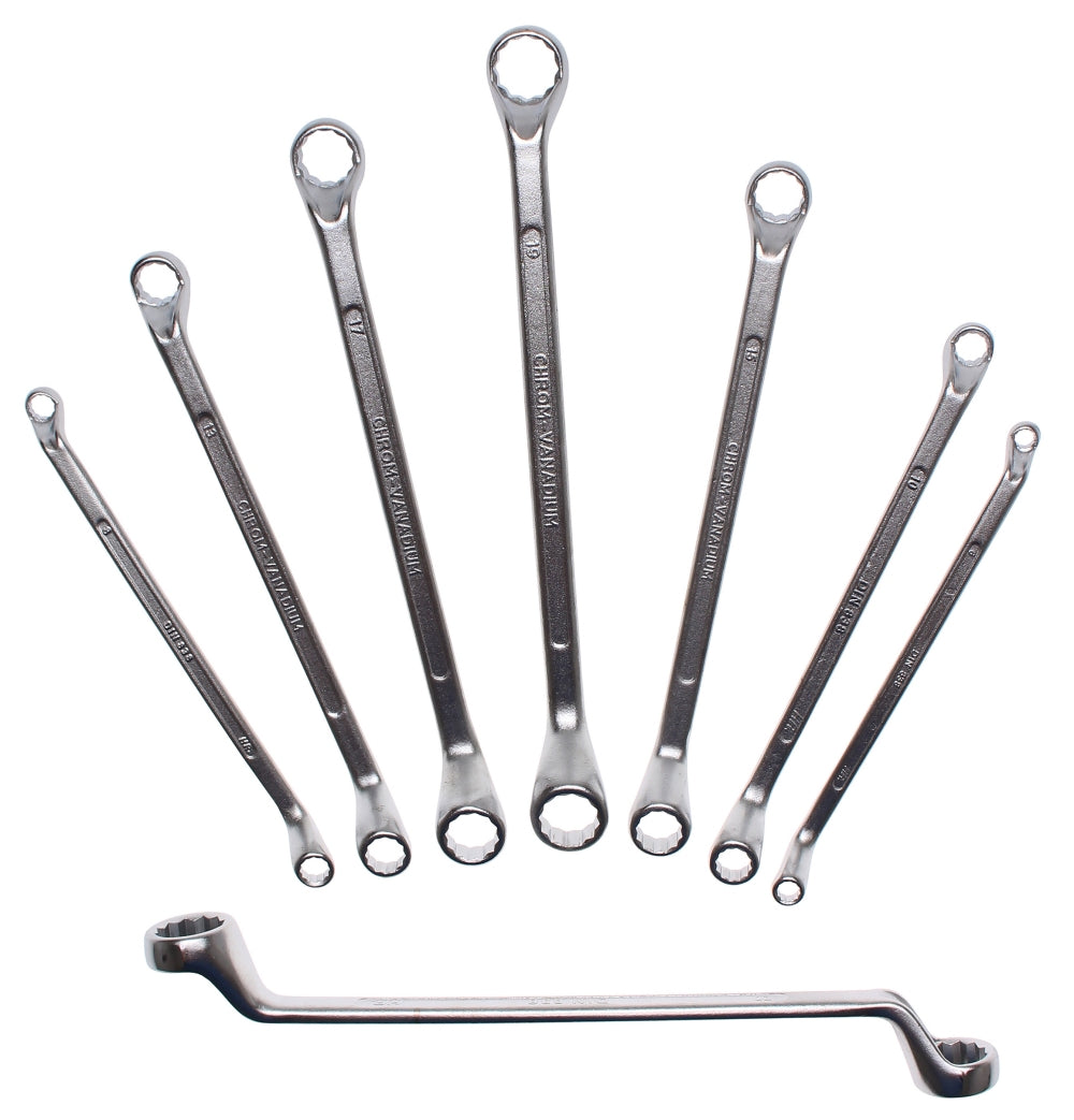 BGS 1213 Satz Doppelringschlüssel gekröpft SW 6 x 7 - 20 x 22mm metrisch 8 teilig warm geschmiedet