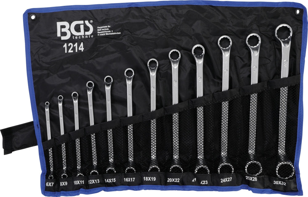 BGS 1214 Satz Doppelringschlüssel gekröpft SW 6 x 7 - 30 x 32mm metrisch 12 teilig warm geschmiedet