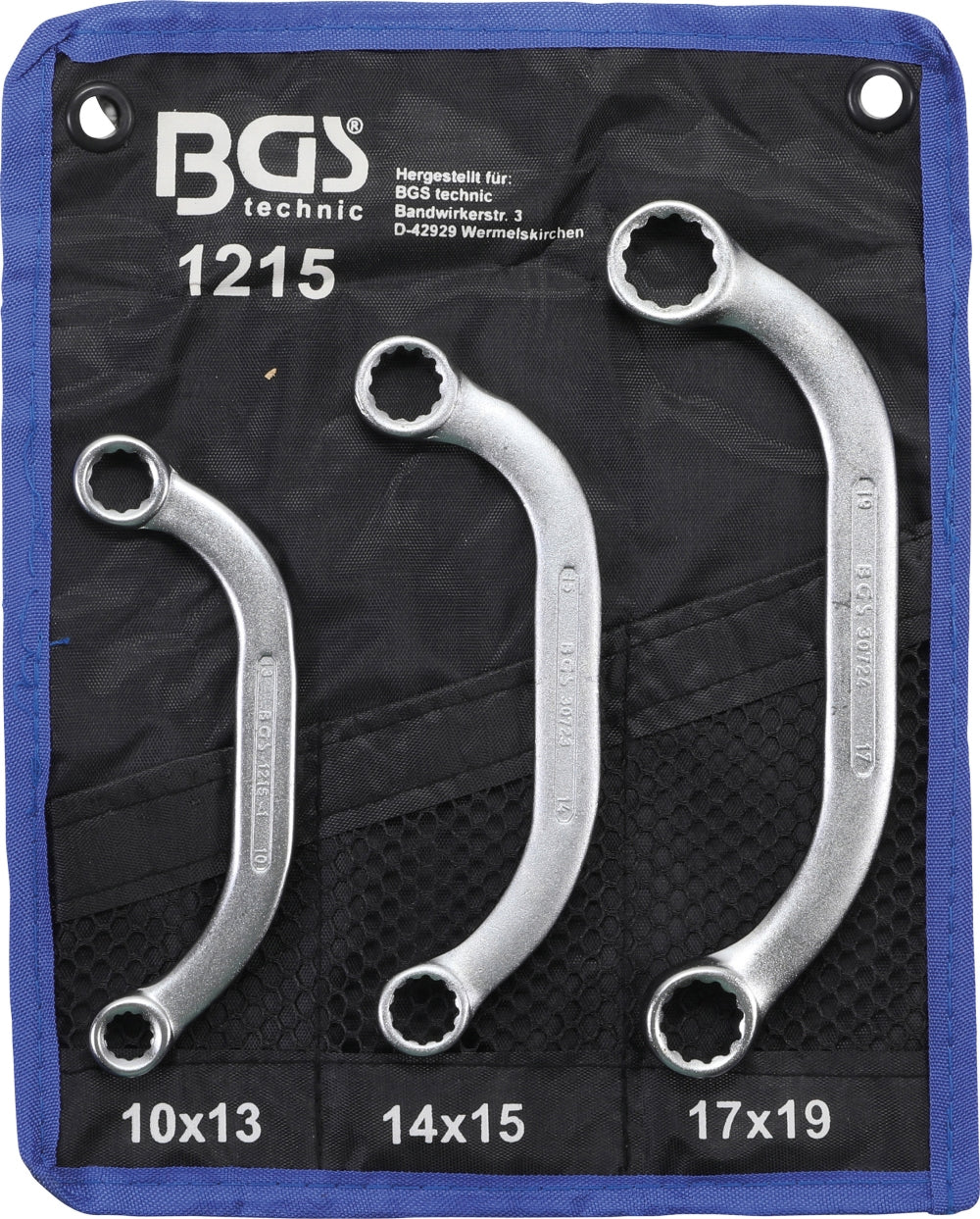 BGS 1215 Satz Doppelringschlüssel / Starter- & Blockschlüssel SW 10 x 13 - 17 x 19mm metrisch 3 teilig kalt geschmiedet