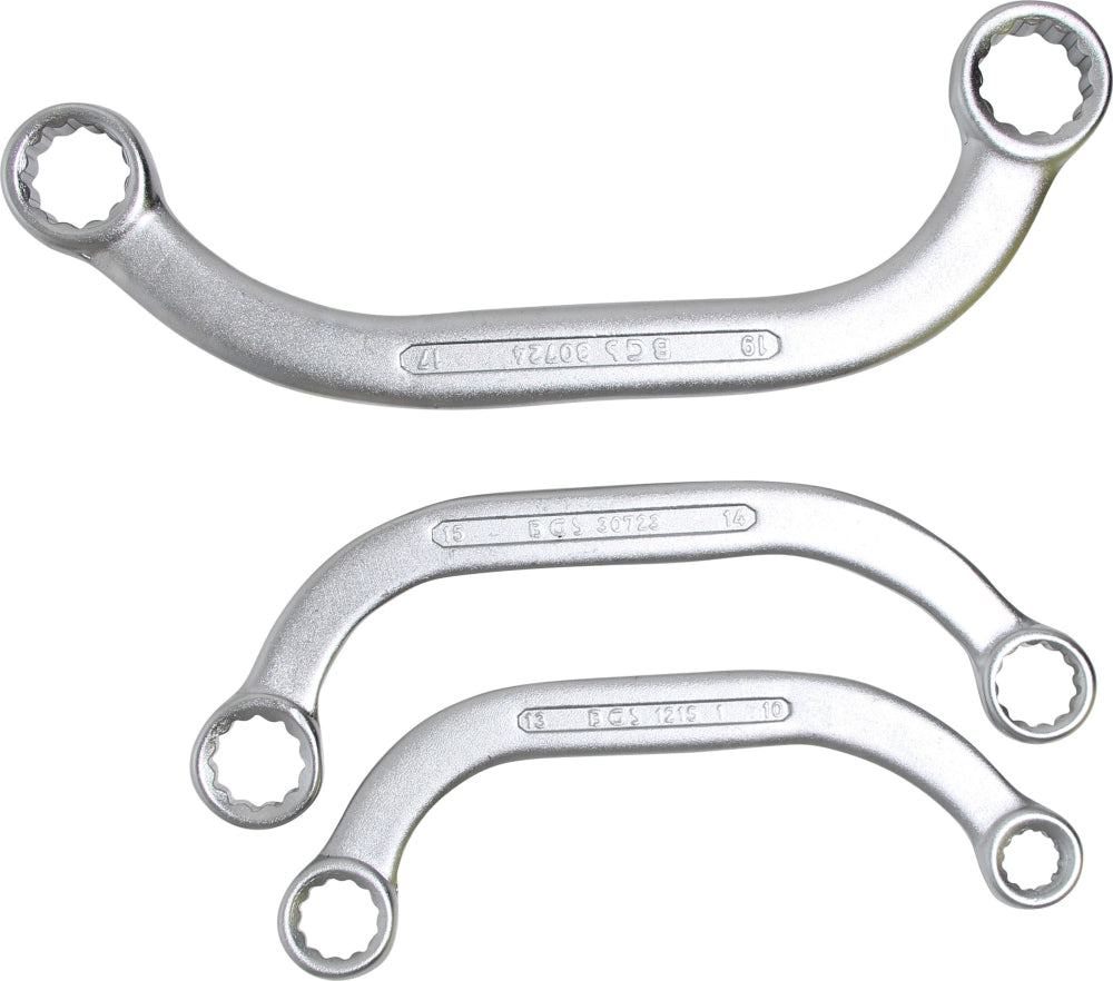 BGS 1215 Satz Doppelringschlüssel / Starter- & Blockschlüssel SW 10 x 13 - 17 x 19mm metrisch 3 teilig kalt geschmiedet