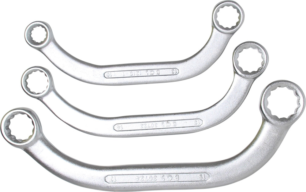 BGS 1215 Satz Doppelringschlüssel / Starter- & Blockschlüssel SW 10 x 13 - 17 x 19mm metrisch 3 teilig kalt geschmiedet