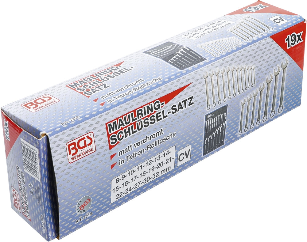 BGS 1219 Satz Ringmaulschlüssel SW 8 - 32mm metrisch 19 teilig