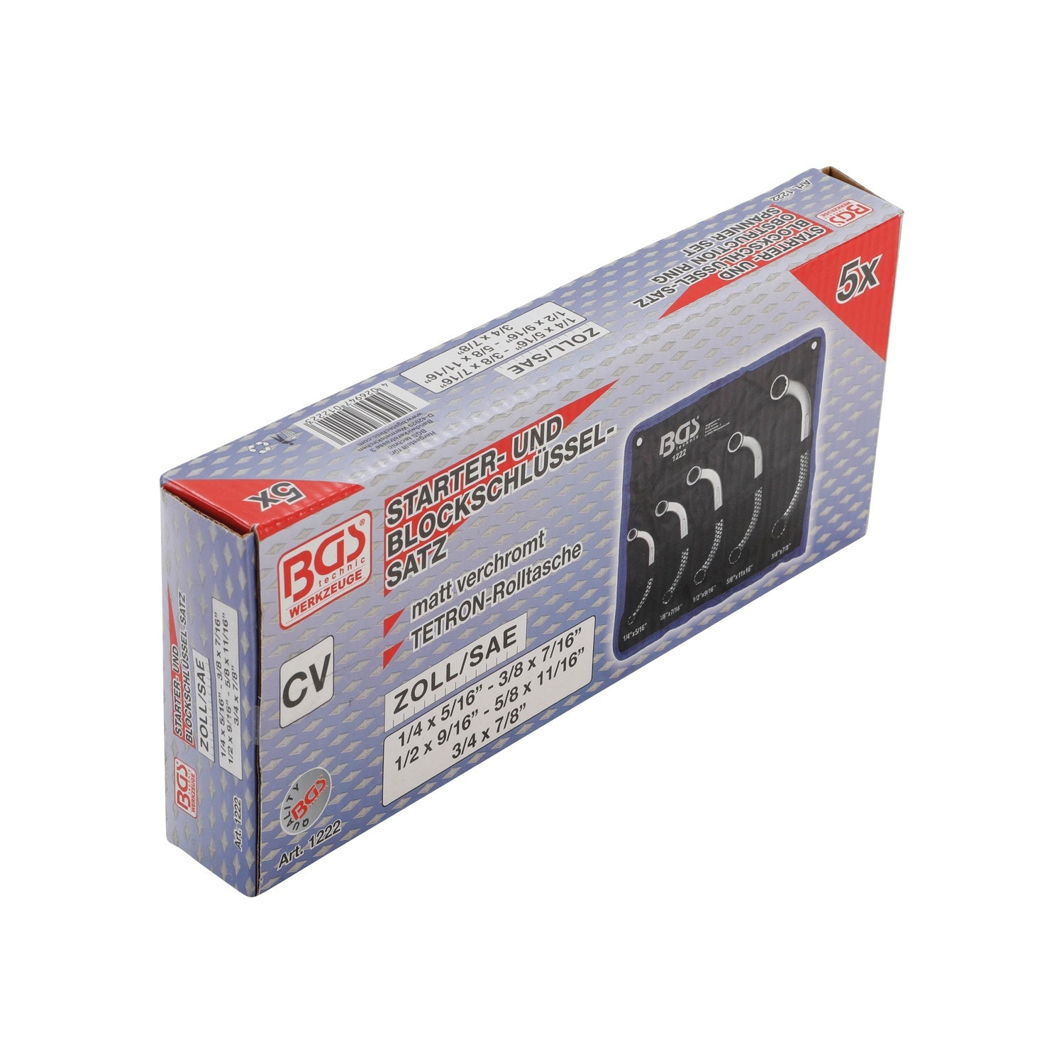 BGS 1222 ZOLL C-Form Starter- & Blockschlüssel Ringschlüssel 5/16"-7/8" 5 tlg