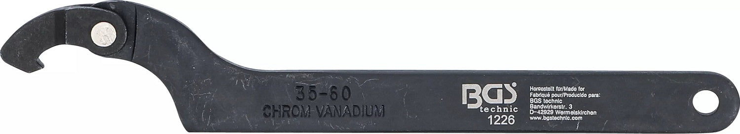 BGS 1226 Gelenk Hakenschlüssel variabel spannend Ø35-60mm Länge 175mm