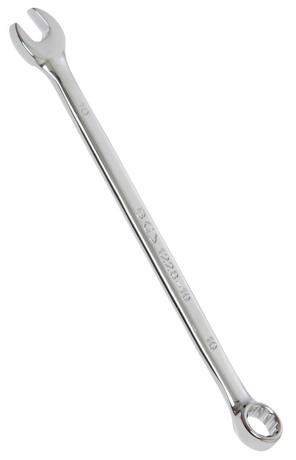 BGS 1228-10 Ringmaulschlüssel extra lang SW 10mm metrisch kalt geschmiedet hochglanz