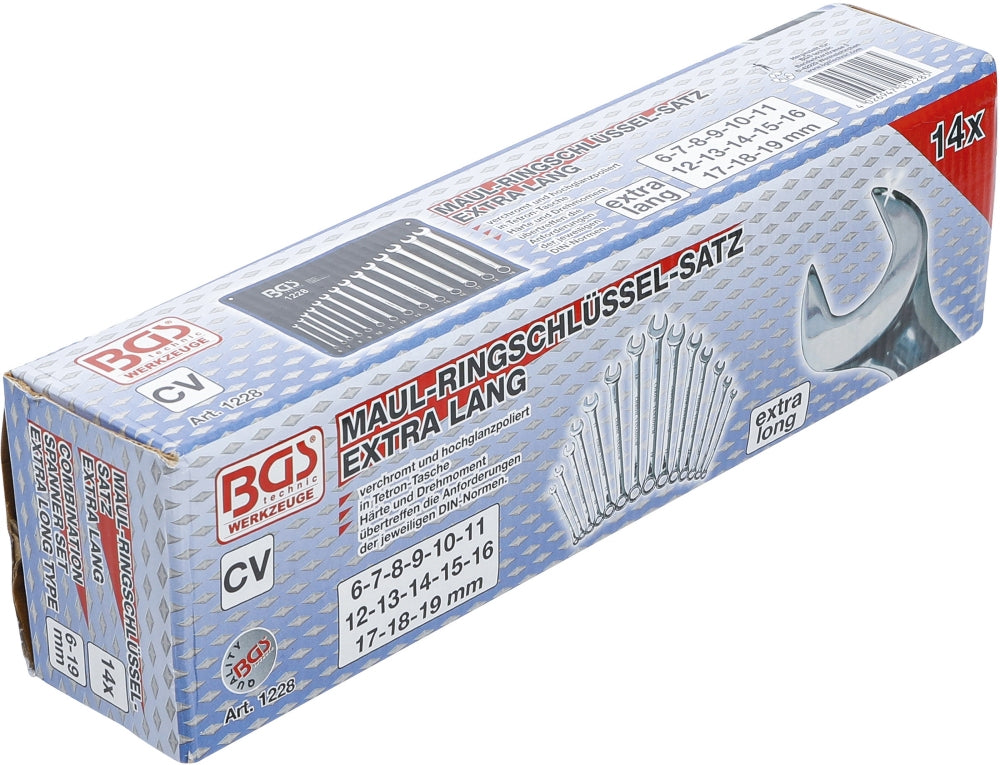 BGS 1228 Satz Ringmaulschlüssel extra lang SW 6 - 19mm metrisch 14 teilig