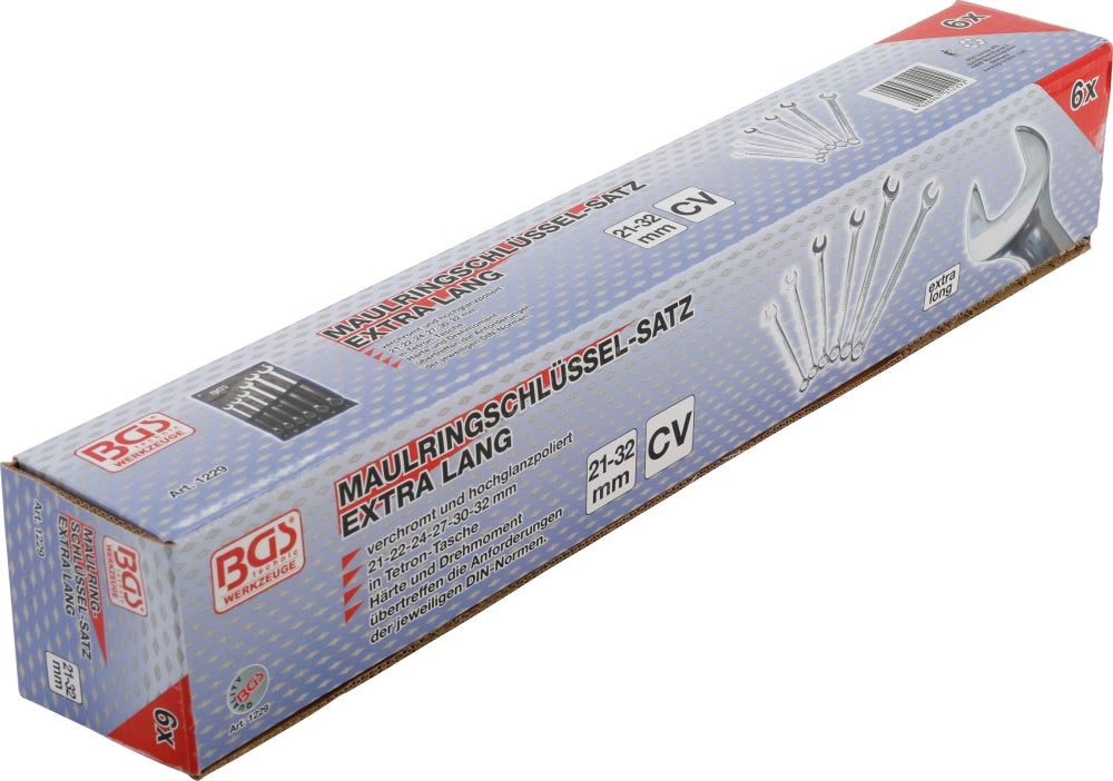 BGS 1229 Satz Ringmaulschlüssel extra lang SW 21 - 32mm metrisch 6 teilig
