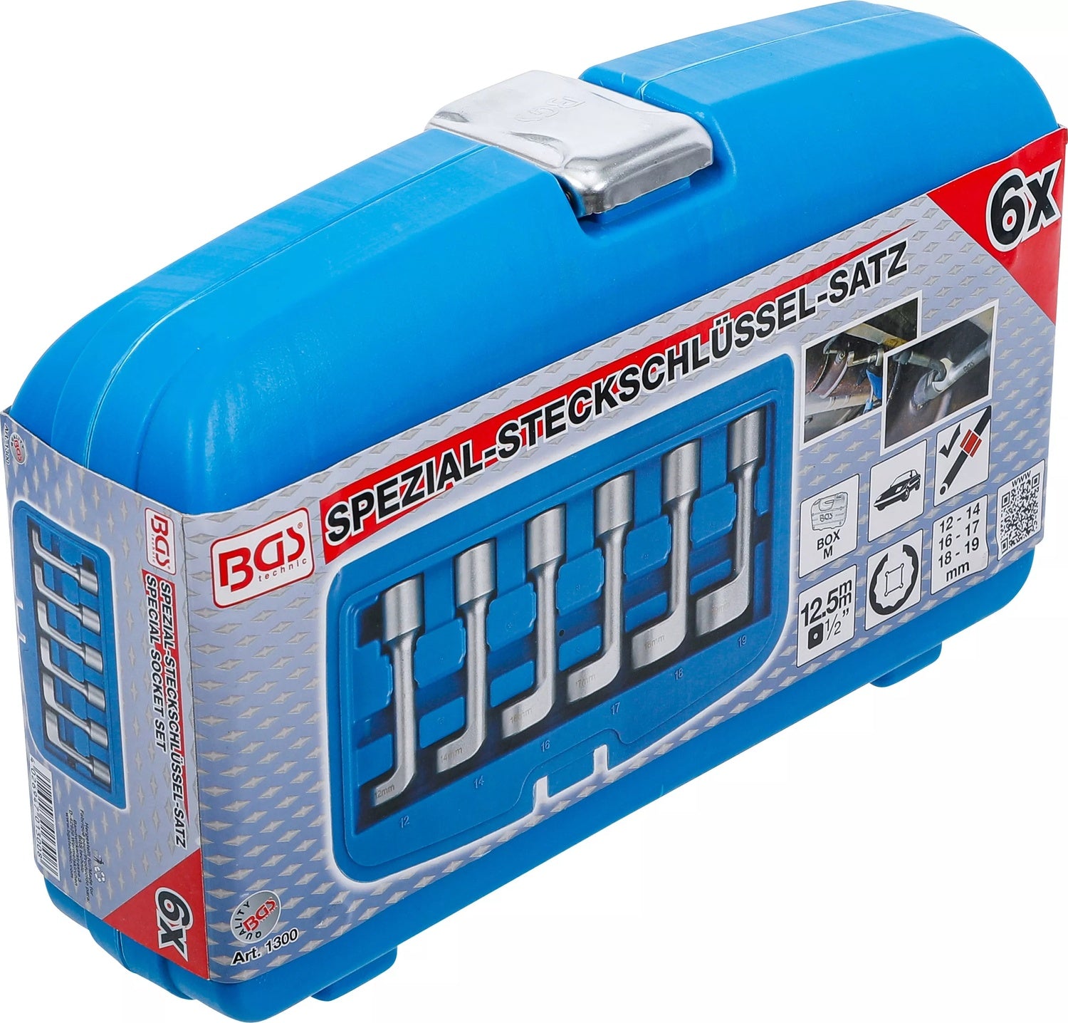 BGS 1300 Satz Spezialsteckschlüssel Antrieb Innenvierkant 12,5mm (1/2") SW 12 - 19mm