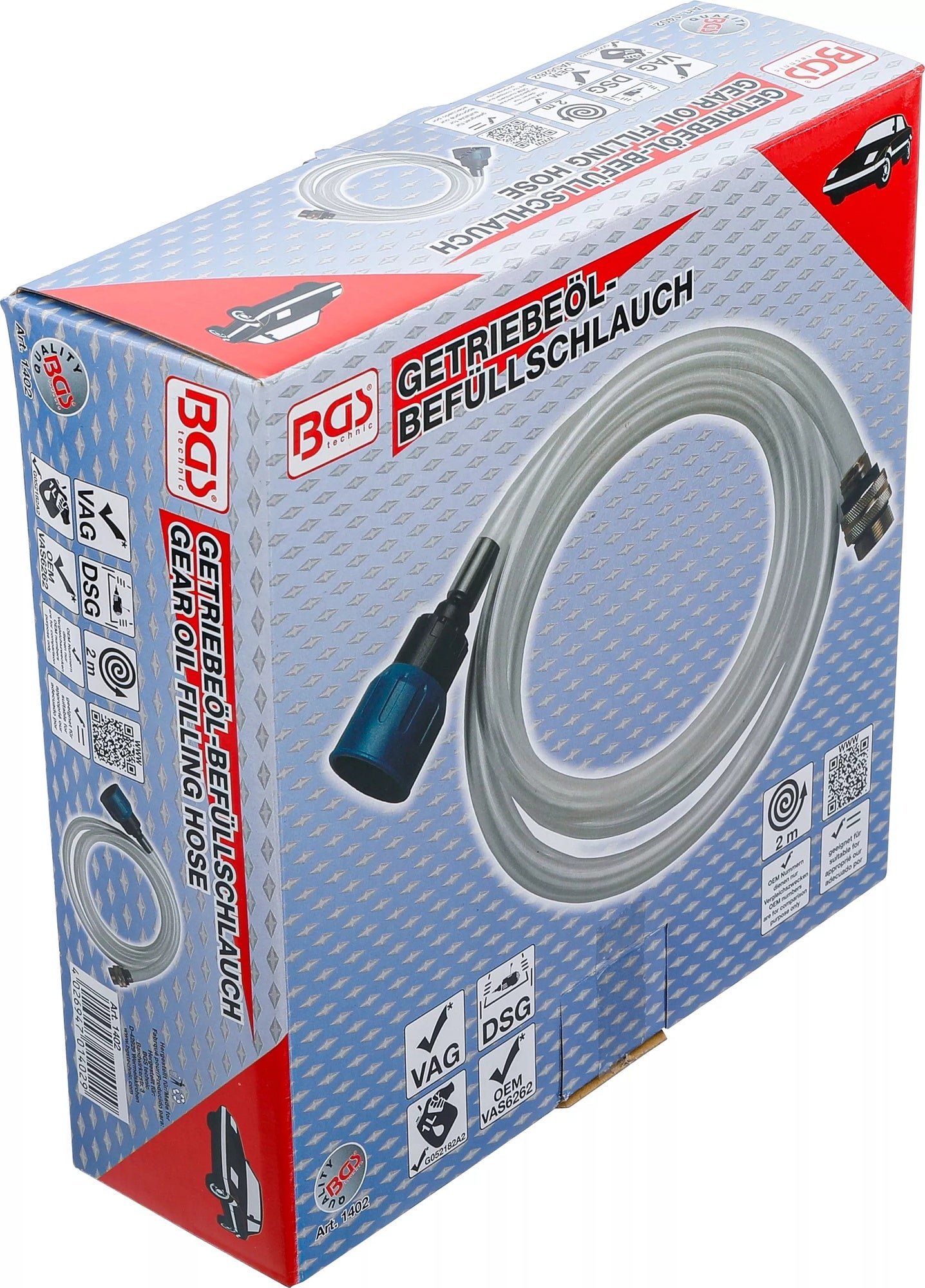BGS 1402 Getriebeöl Befüllschlauch für VAG DSG Getriebe Länge 2m