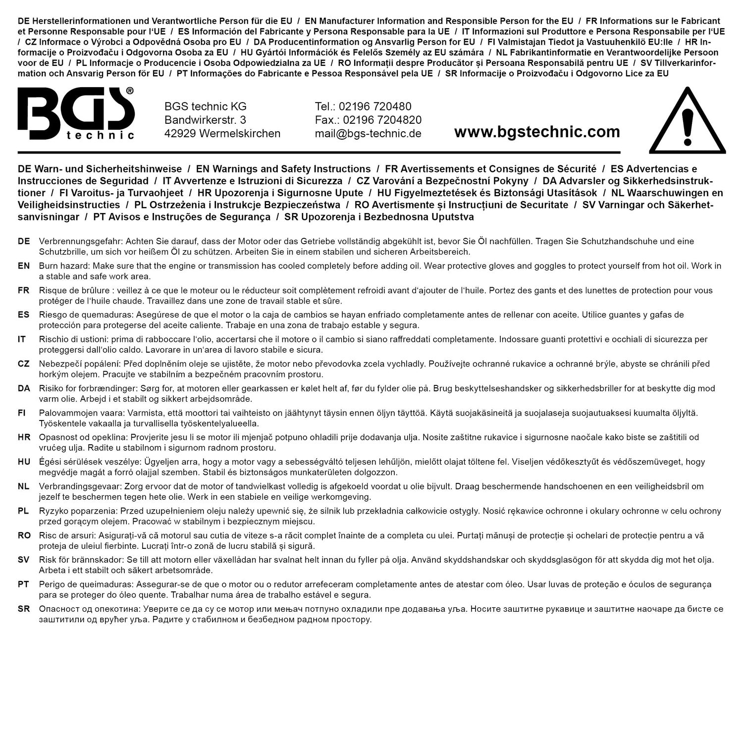 BGS 1402 Getriebeöl Befüllschlauch für VAG DSG Getriebe Länge 2m