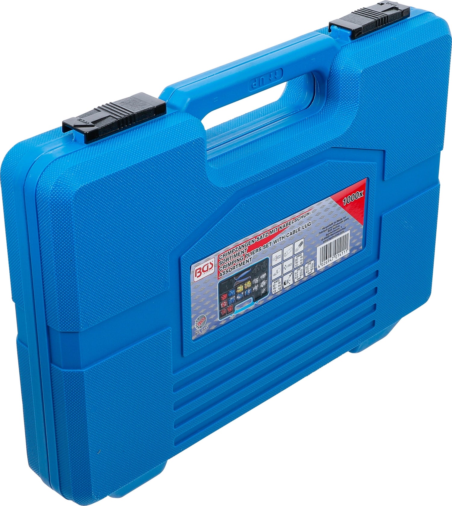 BGS 1411 Satz / Sortiment 1000 Kabelschuhe inkl. Kabelschuhzange mit Wechselbacken