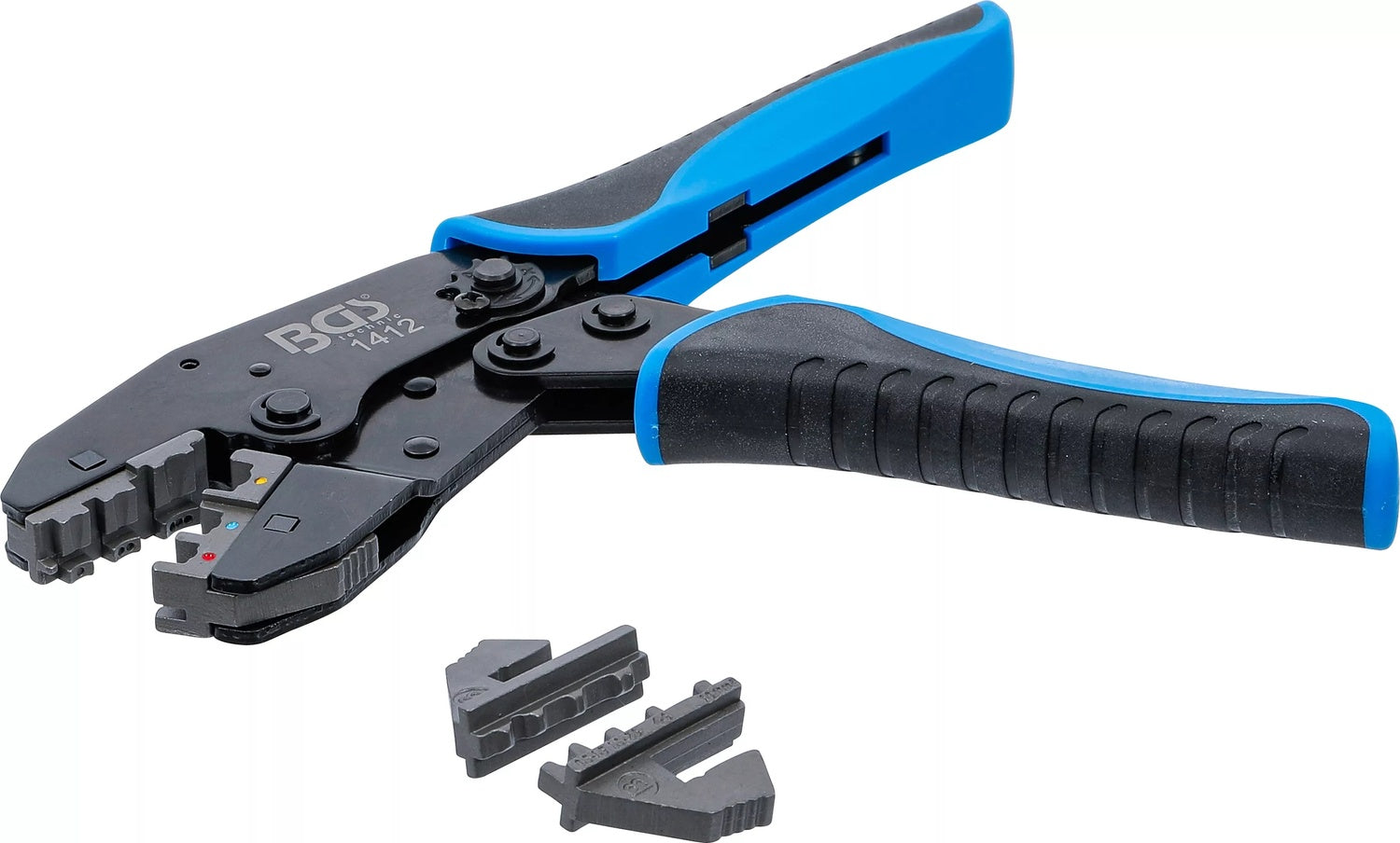 BGS 1412 Kabelschuhzange mit Ratschenfunktion mit 2 Paar Crimpbacken