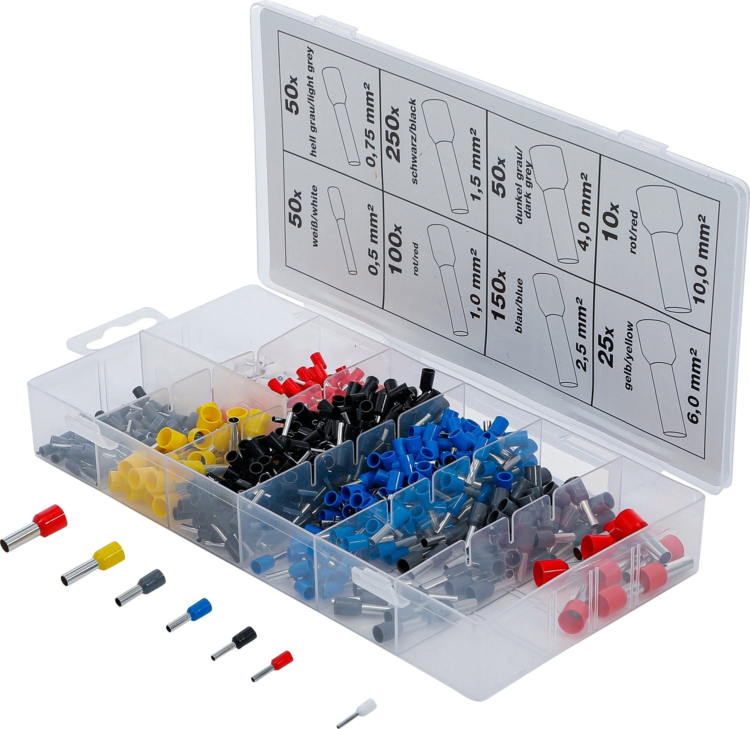 BGS 14120 Sortiment Aderendhülsen isoliert 685 teilig