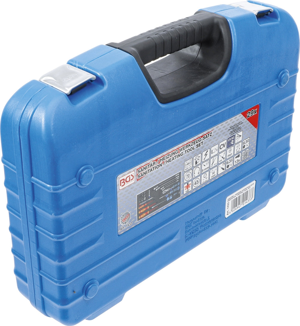 BGS 1433 Werkzeugkoffer bestückt mit Sanitär-/ Heizung Werkzeug 29 teilig