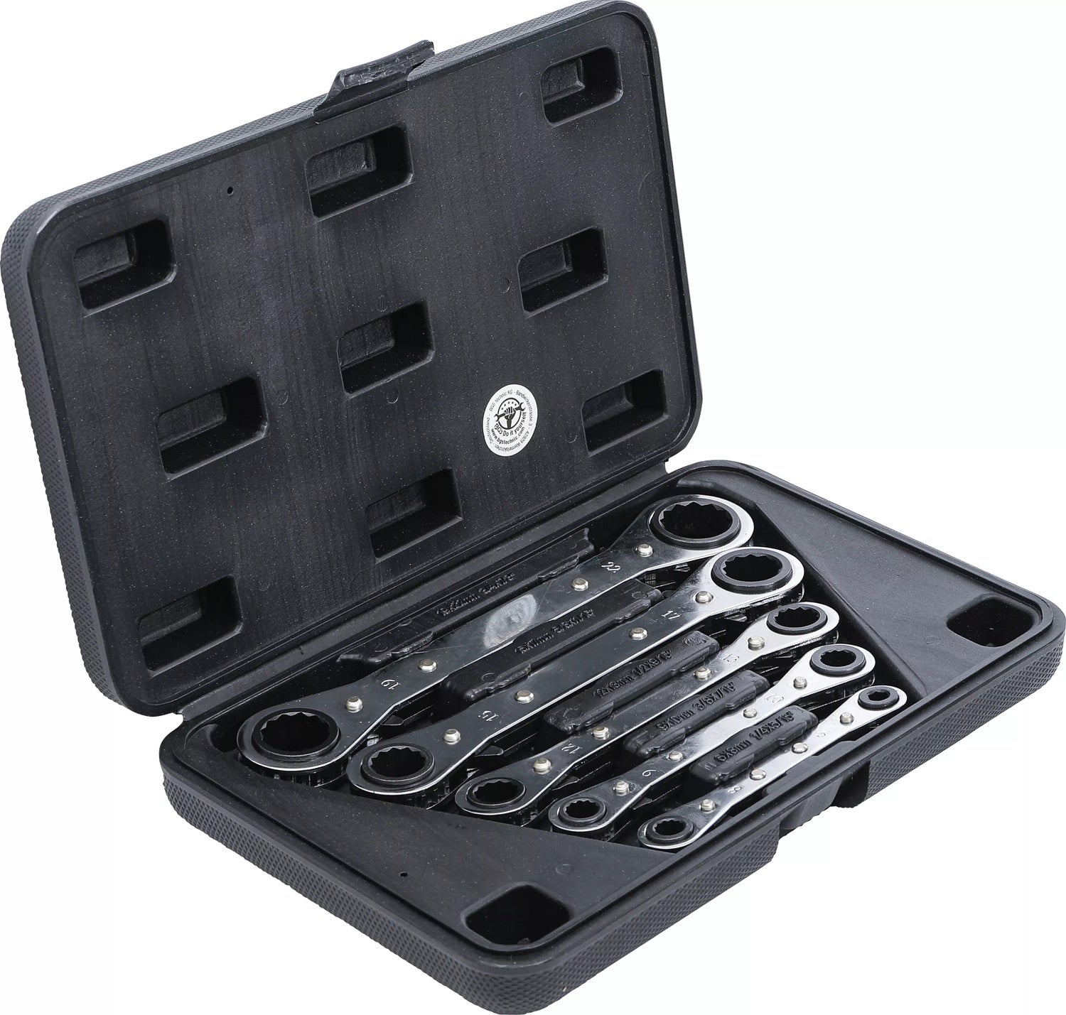 BGS DIY 1450 Satz Ratschenringschlüssel gerade umschaltbar SW 6 x 8 - 19 x 22 mm 5 teilig