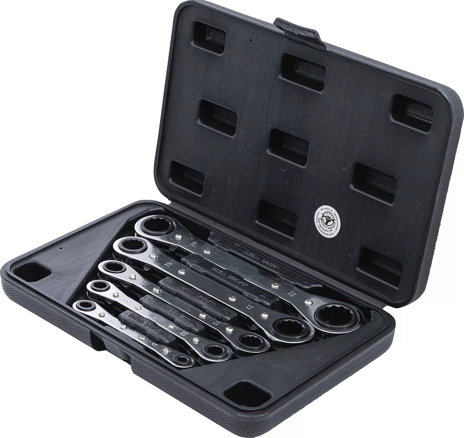 BGS DIY 1450 Satz Ratschenringschlüssel gerade umschaltbar SW 6 x 8 - 19 x 22 mm 5 teilig