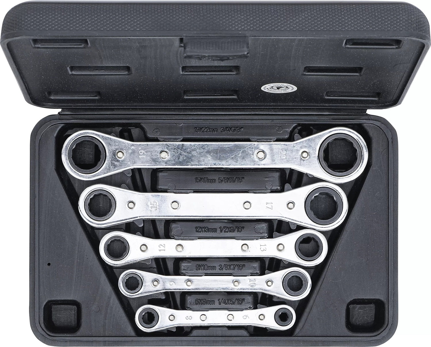 BGS DIY 1450 Satz Ratschenringschlüssel gerade umschaltbar SW 6 x 8 - 19 x 22 mm 5 teilig