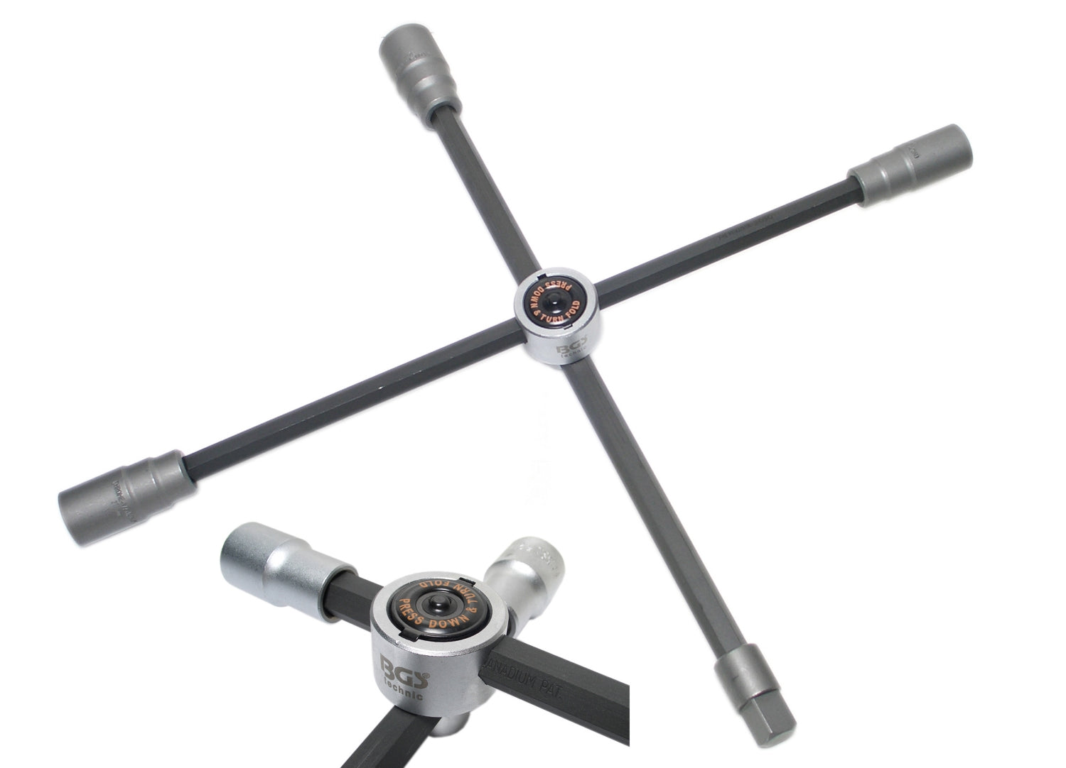 BGS 1458 Lkw Radkreuz faltbar Vierkant SW 24 x 27 x 32 x 20mm (3/4")