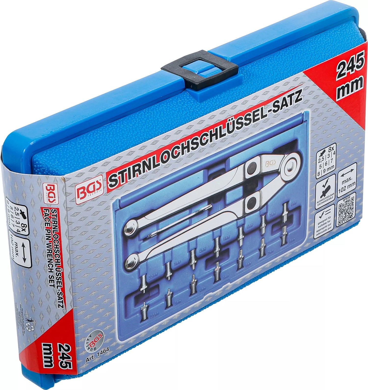 BGS 1464 Satz Stirnlochschlüssel verstellbar Ø 2,5 - 9mm