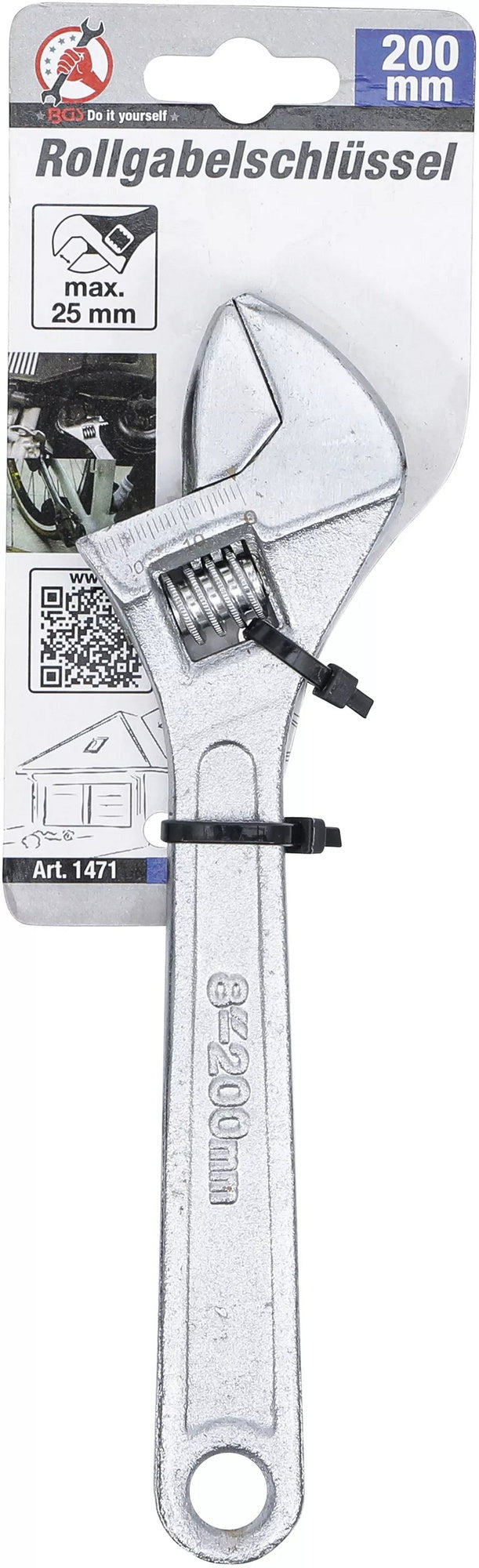 BGS DIY 1471 Rollgabelschlüssel max. 25mm Spannweite Länge 200mm