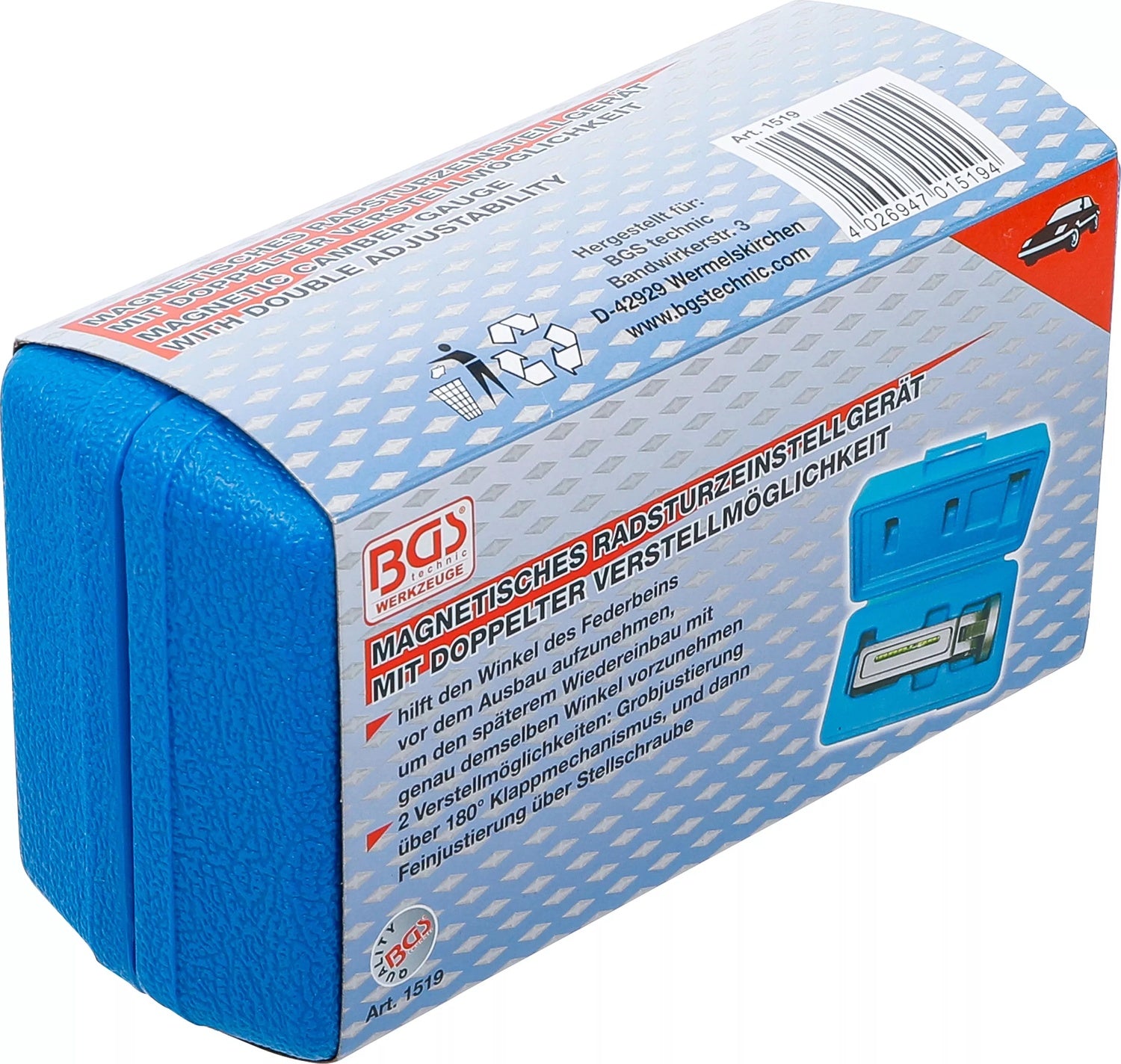 BGS 1519 Magnetisches Radsturz Einstellwerkzeug mit doppelter Verstellmöglichkeit