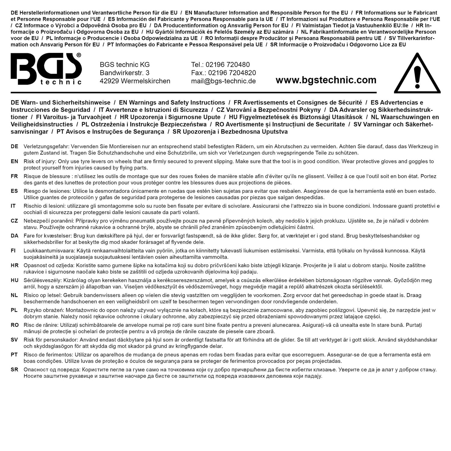 BGS 1527 Reifenmontierhebel Montiereisen Montierhebel mit Kunststoffschutz 380mm