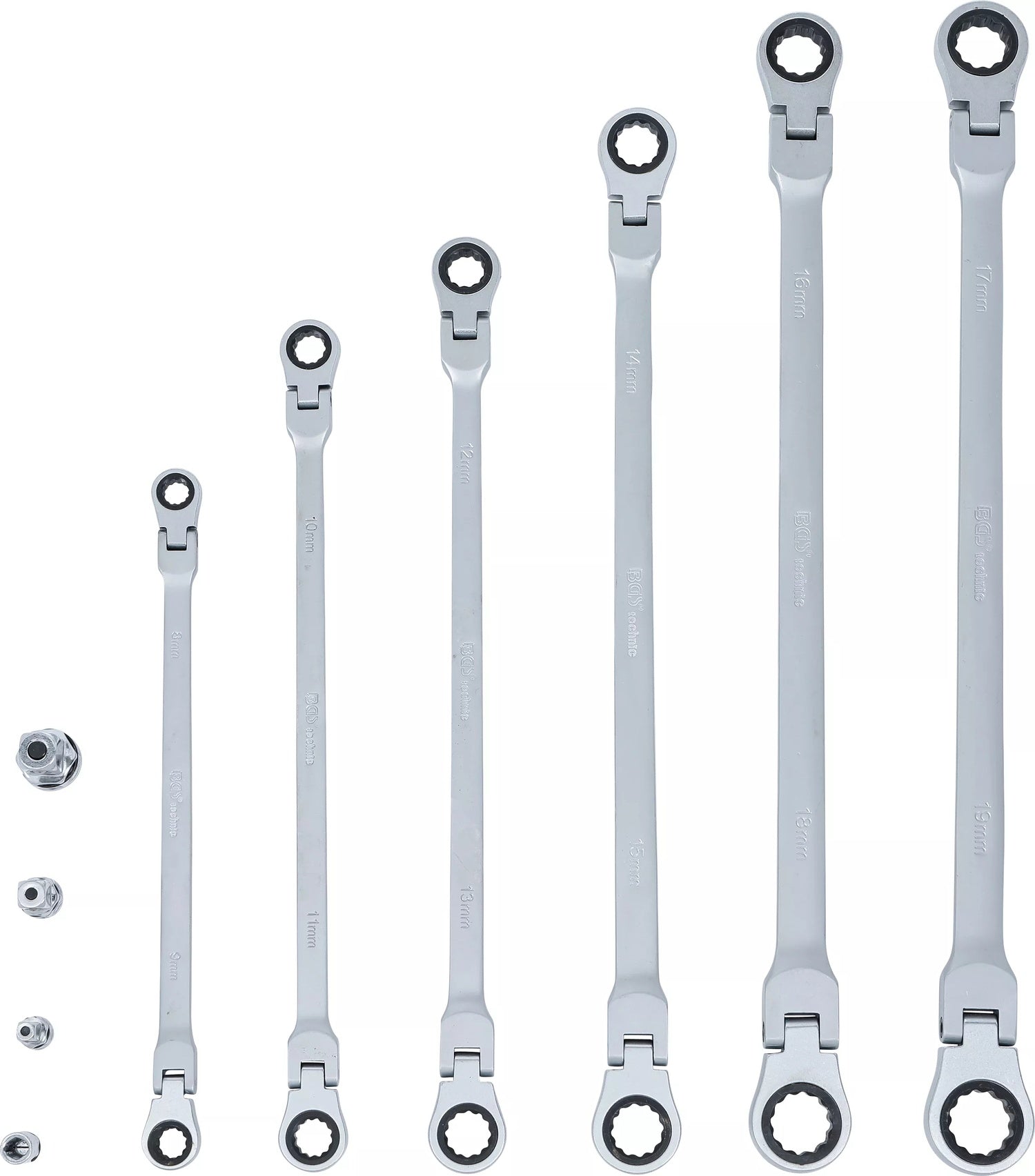 BGS 1541 Satz Gelenkschlüssel mit Ratschenfunktion 8-19mm 10 teilig