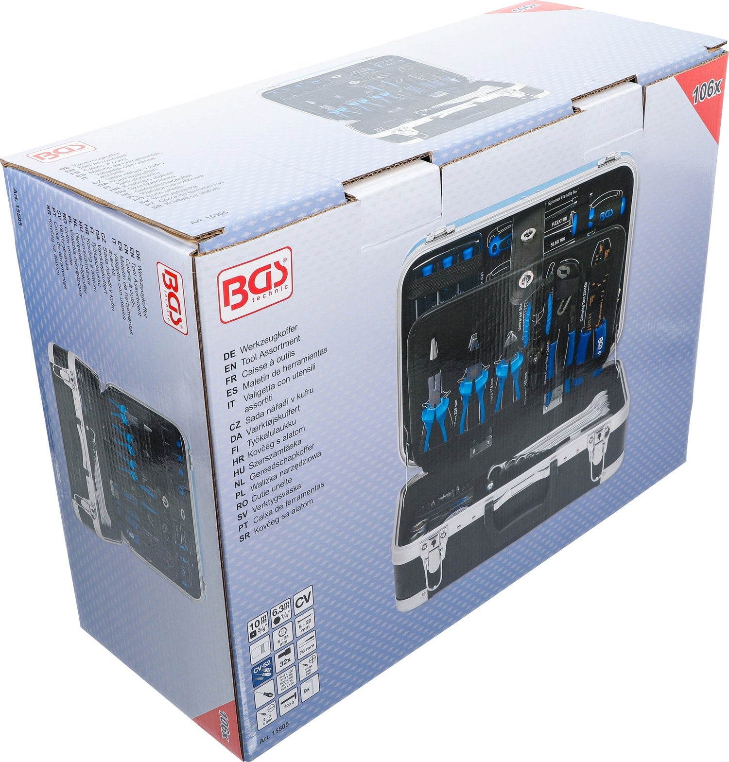 BGS 15505 Satz Werkzeug mit 106 Werkzeugen im stabilen Hartschalenkoffer