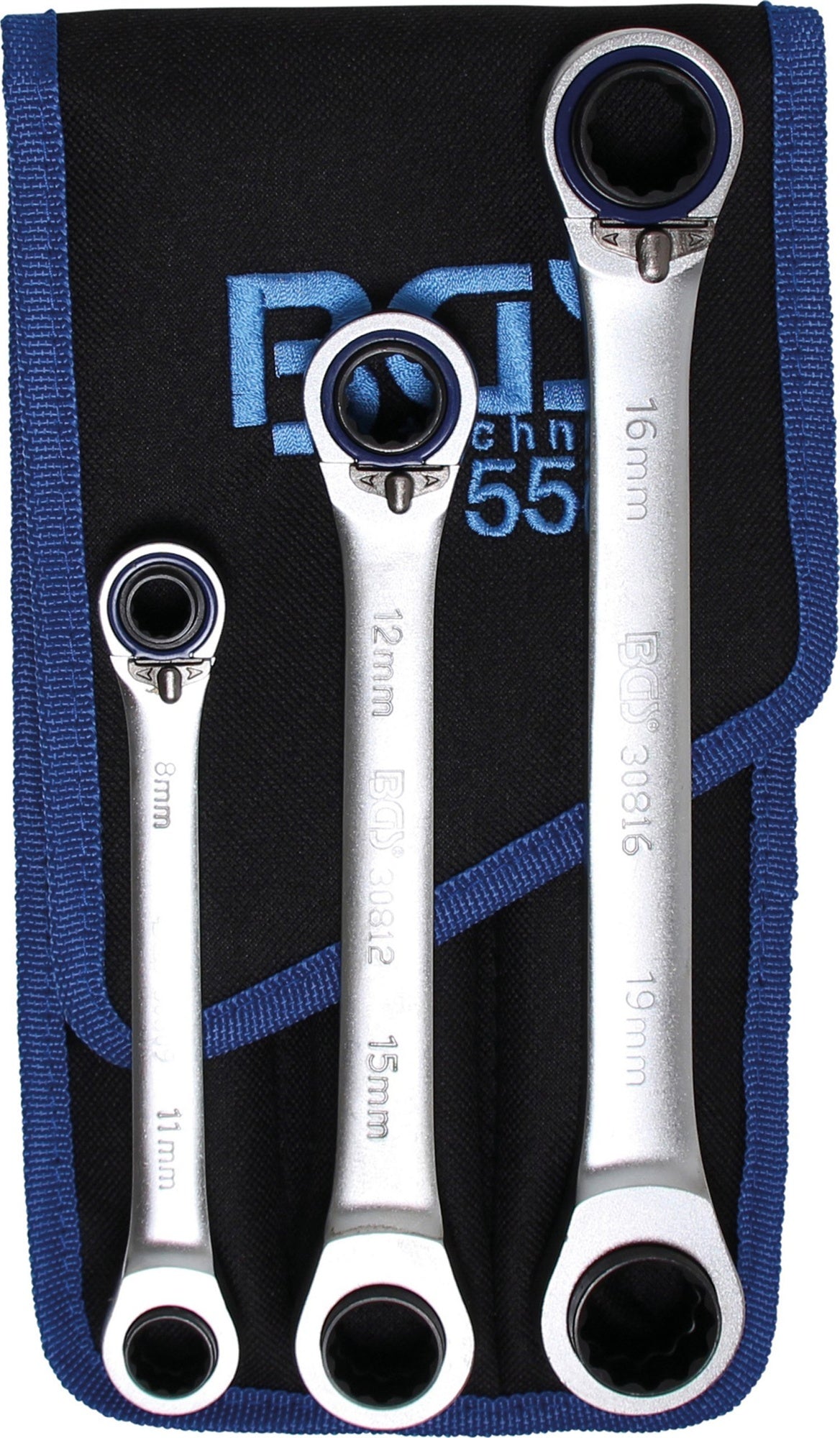 BGS 1556 Satz Ratschenringschlüssel umschaltbar 3 tlg