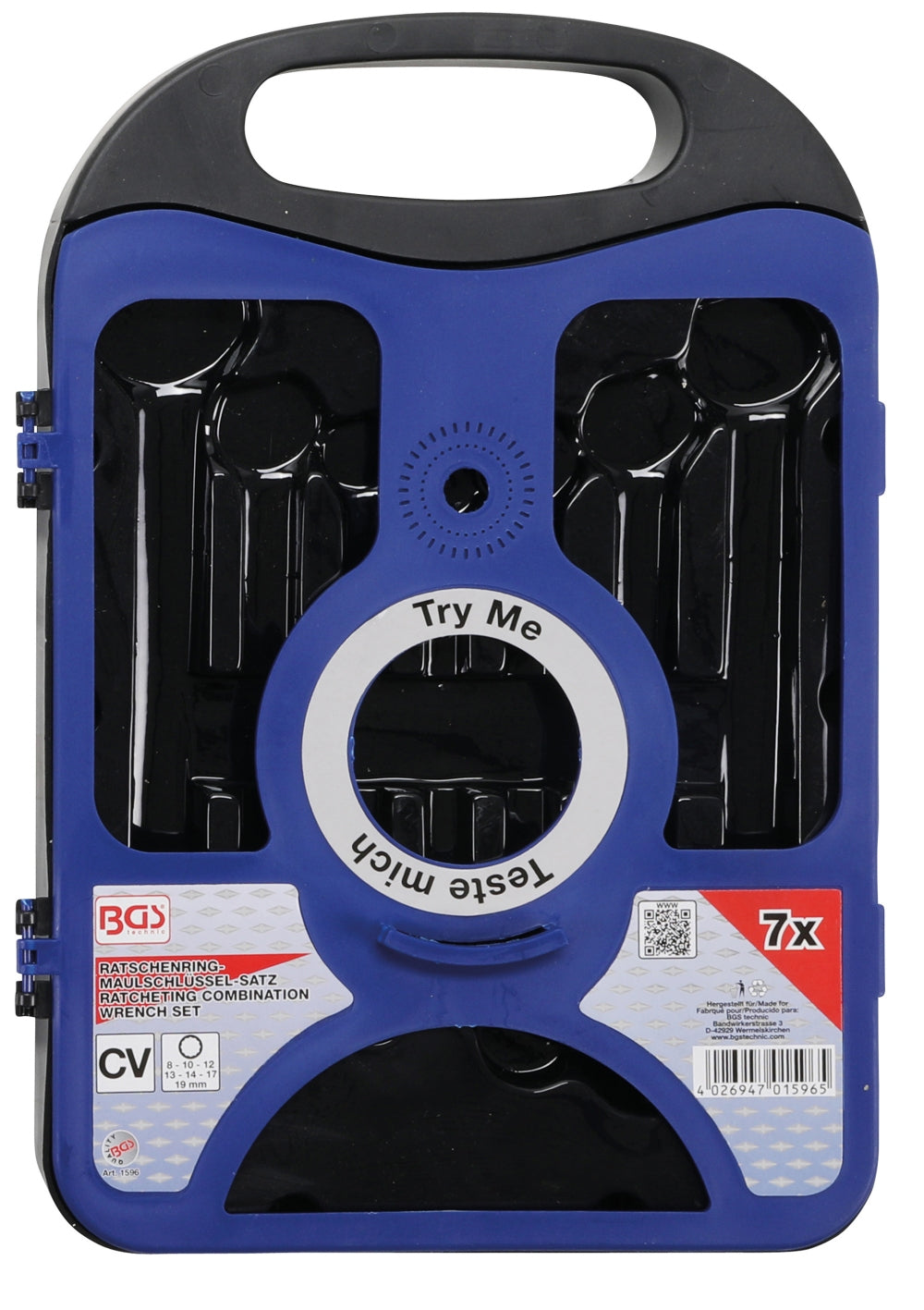 BGS 1596 Satz Ratschenringmaulschlüssel SW 8 - 19mm 7 teilig
