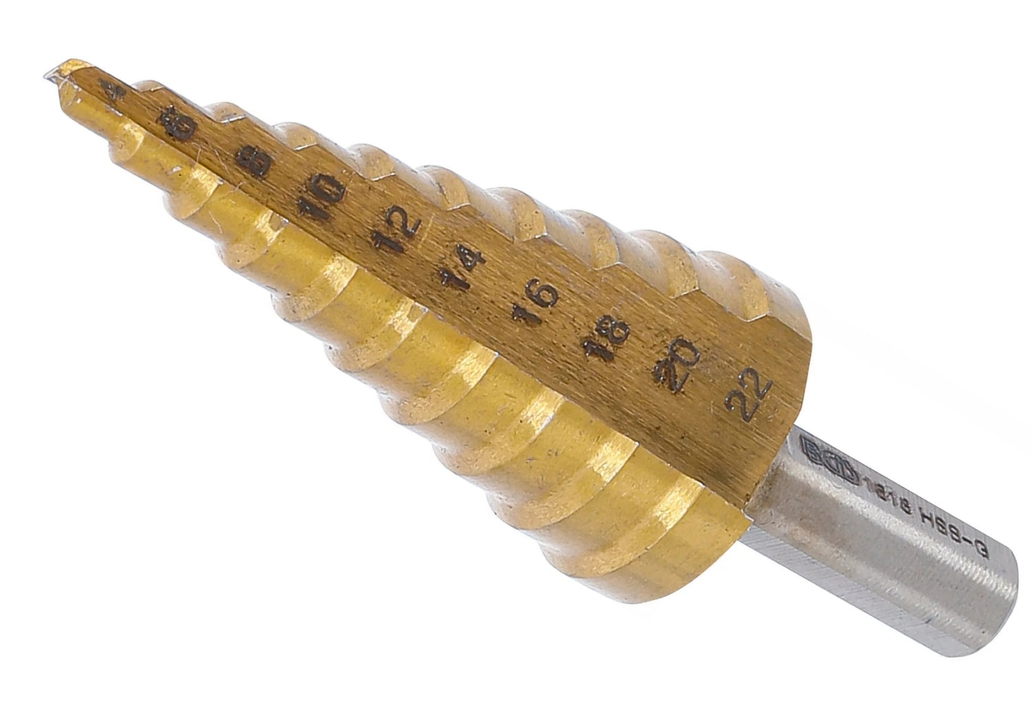 BGS 1618 Stufenbohrer mit Titanüberzug Ø4 - 22 mm 2mm steigend