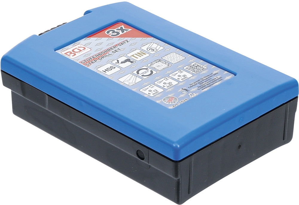 BGS 1624 Satz Stufenbohrer mit Titanüberzug Ø4 -30mm 3 teilig 2mm steigend