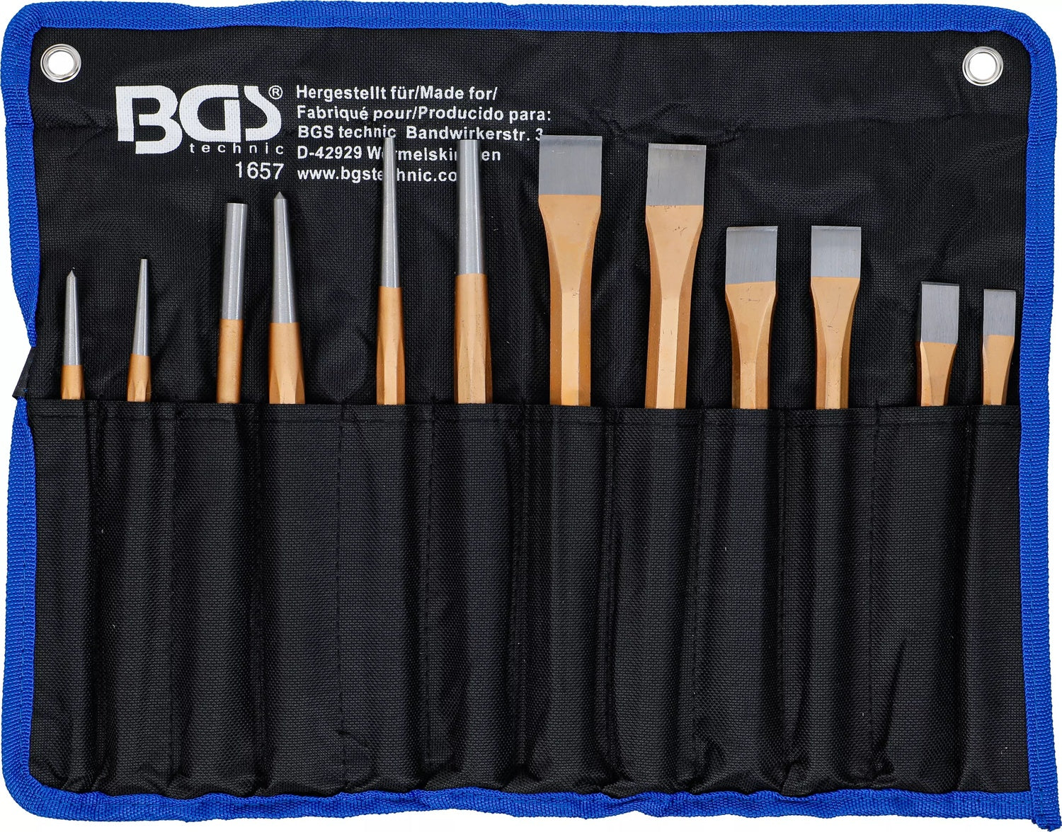 BGS 1657 Satz Splintentreiber Meißel Körner mit Tasche 12 teilig