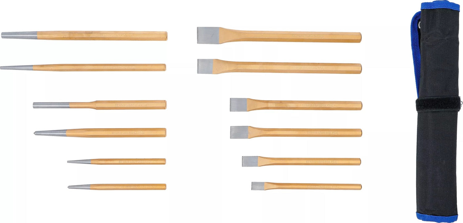 BGS 1657 Satz Splintentreiber Meißel Körner mit Tasche 12 teilig